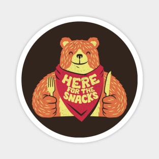 I'm Here For The Snacks Bear by Tobe Fonseca Magnet